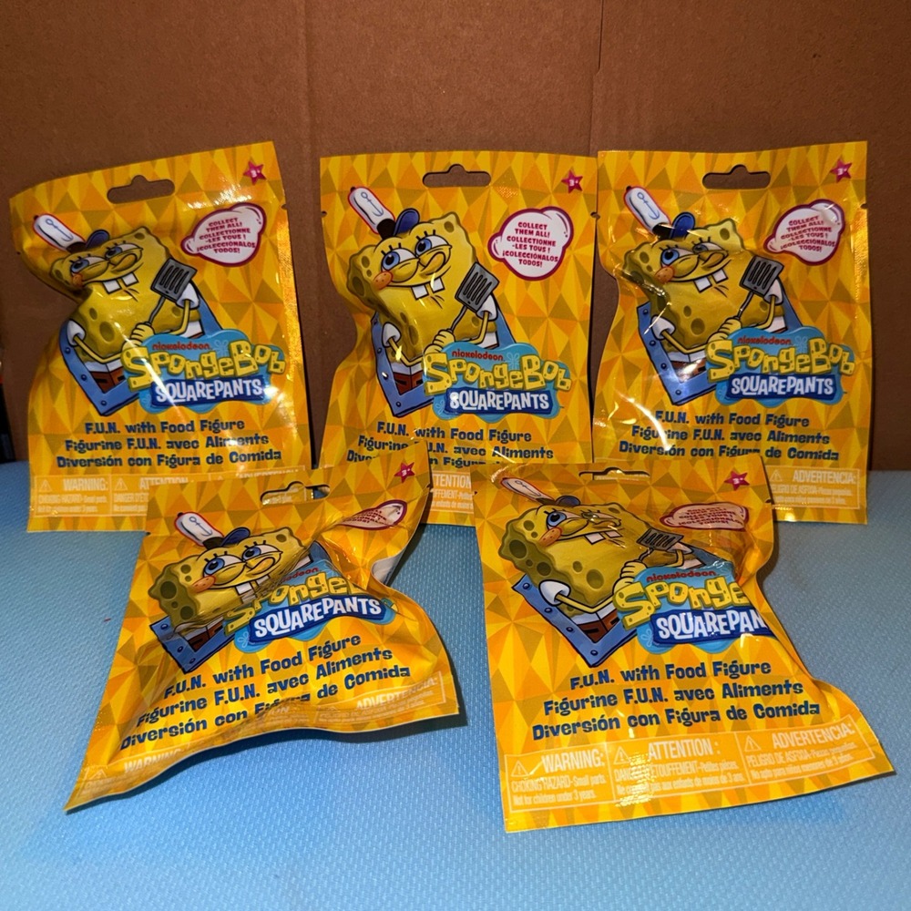 Nickelodeon SpongeBob SquarePants F.U.N. Food Figures Set of 5 NEW SEALED